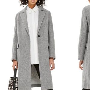 Topshop Gray lily back midi coat 2